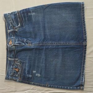 Old Navy Cotton Denim Embroidered Blue Skirt